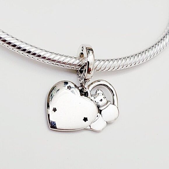 Pandora Cats & Hearts Dangle Charm with Pouch NEW - Picture 4 of 5